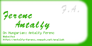 ferenc antalfy business card